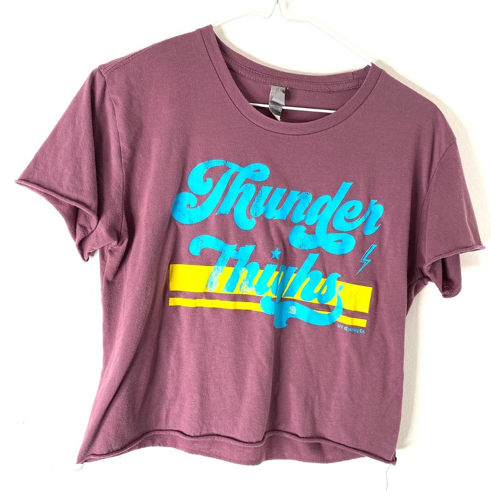 Purple Thunder Thighs Crop Tee